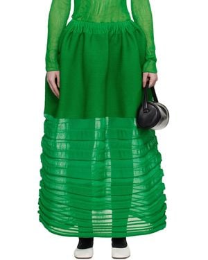 Issey Miyake December Moving Knit Midi Skirt - Green