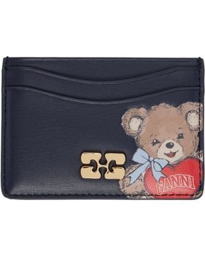 Ganni Bou Bear Card Holder - Blue