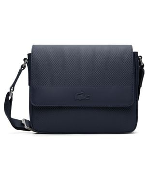 Lacoste Chantaco Leather Messenger Bag - Blue