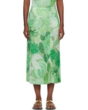Pleats Please Issey Miyake Foggy Forest Midi Skirt - Green