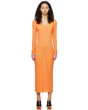 Jade Cropper Printed Midi Dress - Orange