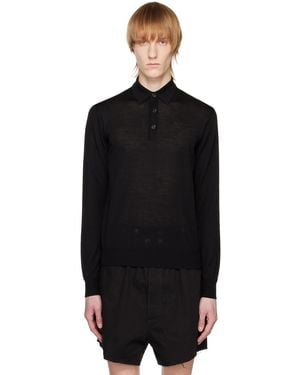 Raf Simons ブラック 刺繍 ポロシャツ