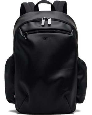 BOSS Faux-Leather Backpack - Black