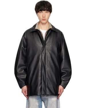 ジャケット・アウター N.HOOLYWOOD FAKE LEATHER SHIRT JACKET 高級素材使用ブランド N.HOOLYWOOD FAKE JACKET SHIRT LEATHER