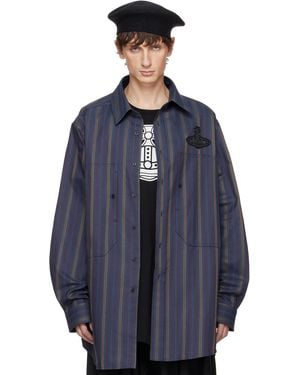 Vivienne Westwood Surchemise Bleu Marine À Rayures