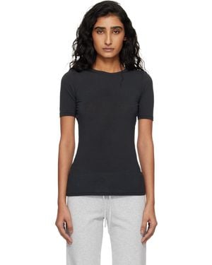 Skims Sheer Modal Long T-Shirt - Black