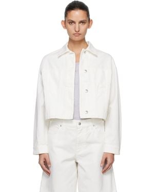 Maison Kitsuné Denim Boxy Trucker Jacket - White
