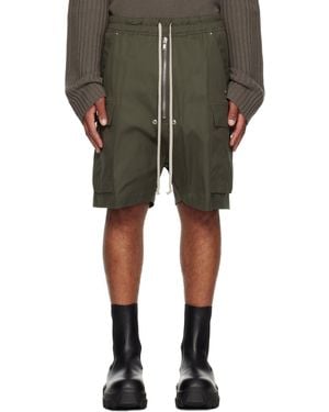 Rick Owens Khaki Concordians Cargobela Cargo Shorts - Green