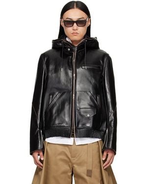 Sacai Blouson Leather Jacket - Black