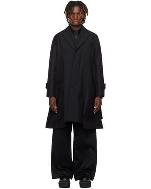 Sacai ブラック Suiting Bonding Mix コート