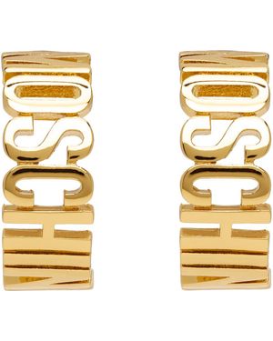Moschino ゴールド スモール レタリングロゴ ピアス - メタリック