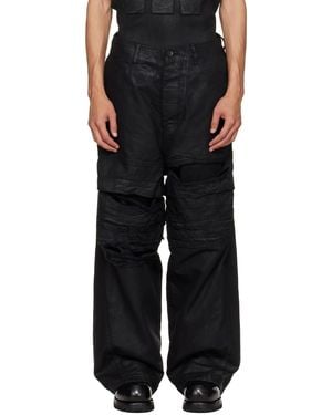 Julius Coated Destroy Baggy Jeans - Black