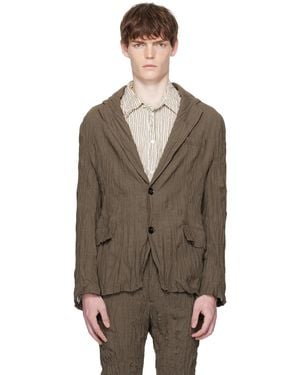 Bottega Veneta Crushed Wool Blazer - Brown