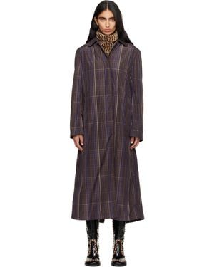 Dries Van Noten Micro Tartan Coat - Black