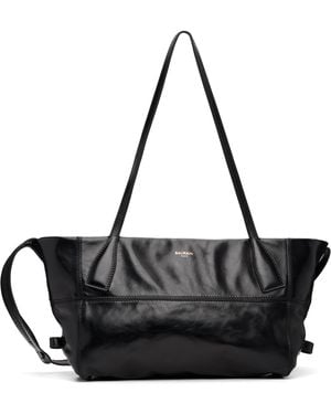 Balmain Small Track Zips Calfskin Bag - Black