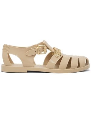 Moschino Jelly Logo Lettering Sandals - Black