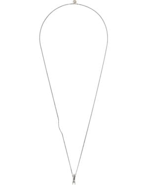 Title Of Work Retro Rocket Ruby Amulet Necklace - Metallic