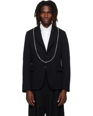 COMME DES GARÇON BLACK Heavy Kersey Garment Treated Blazer - Black