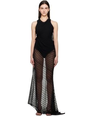 Victoria Beckham Sleeveless Gathered Detail Maxi Dress - Black