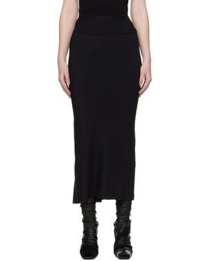 Rick Owens Temple Calf Bias Midi Skirt - Black