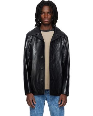 MMIC Boulevard Leather Coat - Black