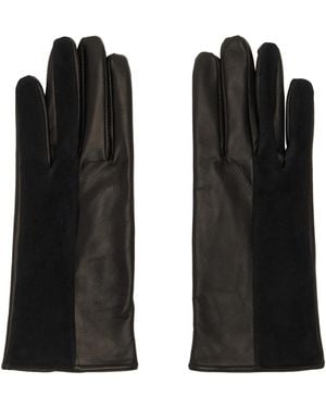 Ernest W. Baker Ssense Exclusive Half Suede & Leather Gloves - Black