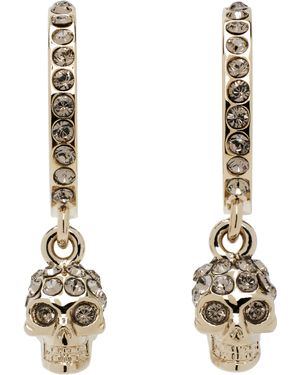 McQueen Mini Boucles D'Oreilles À Anneau Dorées À Breloque De Crâne - Métallisé