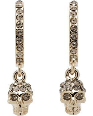 McQueen ゴールド Skull Mini Creole フープピアス - メタリック