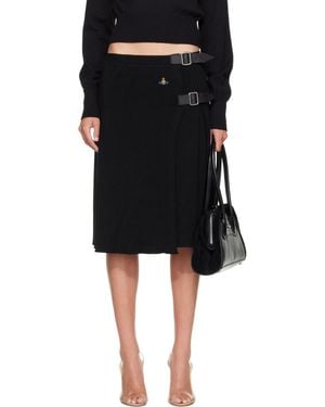 Vivienne Westwood Alex Kilt Midi Skirt - Black