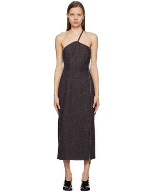REMAIN Birger Christensen Navy Anne Midi Dress - Black