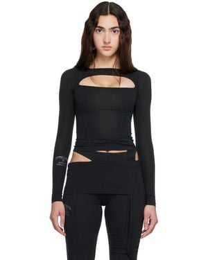 OTTOLINGER Split Racerback Rib Longsleeve T-Shirt - Black