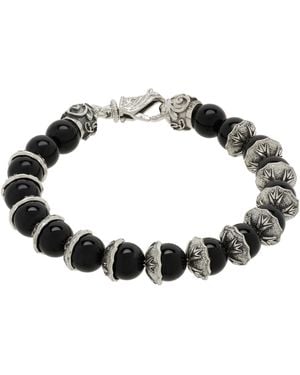 Emanuele Bicocchi Beaded Logo Bracelet - Black