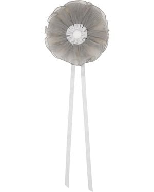 MERRMA Ssense Exclusive Orchid Pleated Organza Scrunchie - Grey