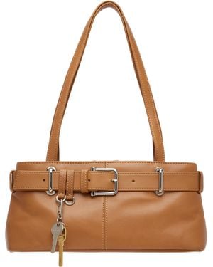 OSOI Tan Shoulder Brocle Mini Bag - Brown