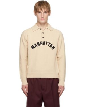 Bode オフホワイト Manhattan ニットポロシャツ - ナチュラル