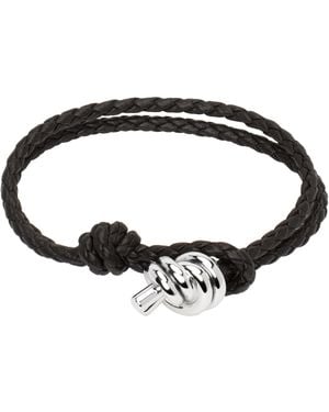 Bottega Veneta Knot Leather Bracelet - Black