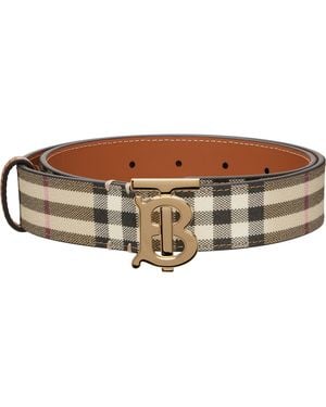 Burberry Check Tb Belt - Brown