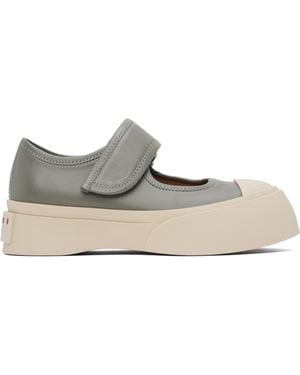 Marni Leather Mary Jane Trainers - Black
