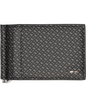 BOSS Grained Faux-Leather Wallet - Grey