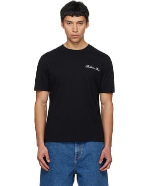 Balmain ブラック Embroidered Signature Tシャツ