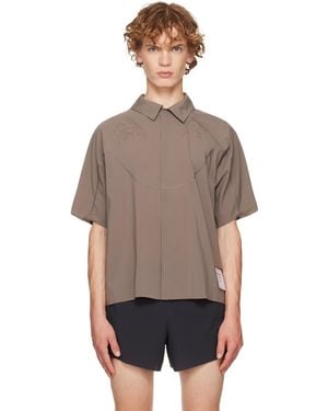 Satisfy Taupe Peaceshell River Short Sleeves Shirt - Gray