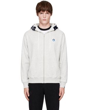 Aape By A Bathing Ape Off- 'Aapenow' Zip-Up Hoodie - White