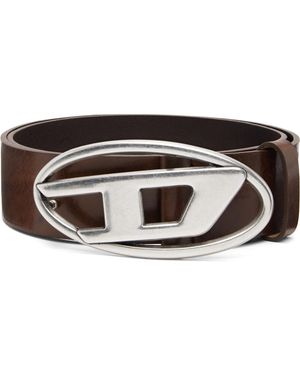 DIESEL Ceinture Brune À Logo 1Dr - Noir