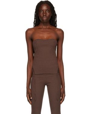ANDREADAMO Brown Rib Camisole - Black