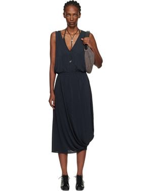 Lemaire Double Layer Drape Maxi Dress - Black