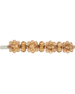Simone Rocha Barrette Jaune À Ornements Floraux - Marron