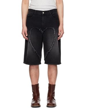 Carne Bollente Ssense Exclusive Love Denim Shorts - Black