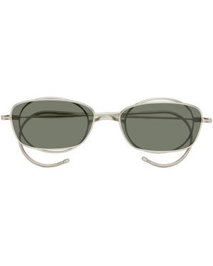 KOZABURO Lunettes De Soleil Argentées À Verres De Style Œillère - Vert