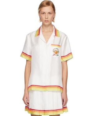 CASABLANCA Mascot Short Sleeve Silk Twill Shirt - Multicolour