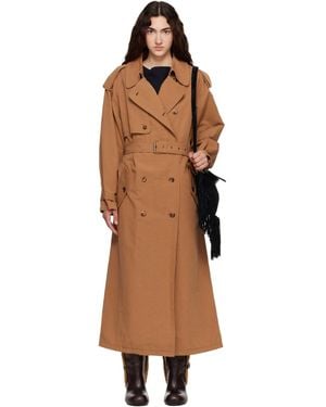 Isabel Marant Tan Violette Cotton Trench Coat - Brown